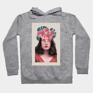 Girl with flowers collage Hoodie